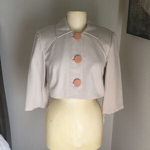 Kay Unger Sand Colored Cropped Jacket